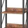 3-Tier Bookshelf, Industrial Corner Bookcase, Display Rack, Metal Frame, for Living Room, Bedroom, Office, Kitchen, Entryway, Rustic Brown and Black Image 2