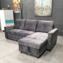 New sofa bed chaiselongue with storage Grey Velvet Image 3