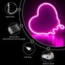 Heart Neon Signs, Pink Heart Neon Lamp Pink LED Neon Lights Night Light Image 3