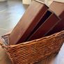 Vintage wine cases and Wicker basket Image 2