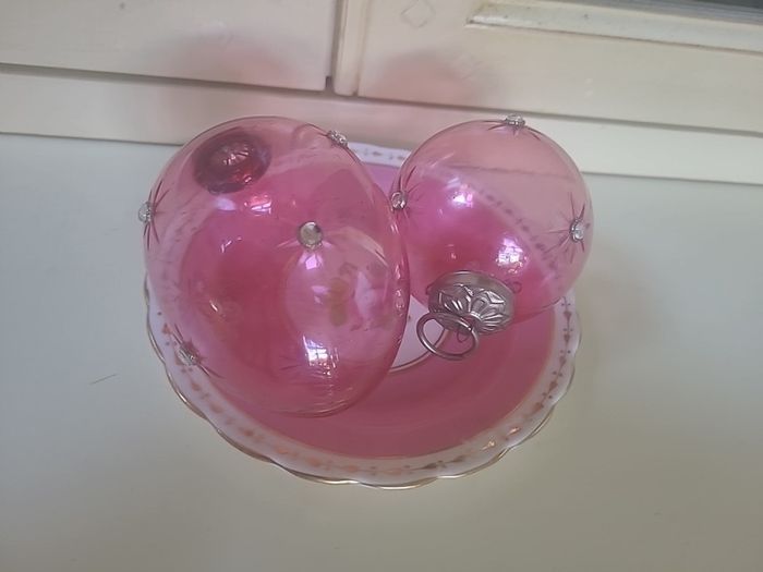 Cranberry Glass Baubles