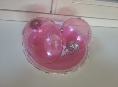 Cranberry Glass Baubles