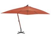 Cantilever Umbrella with Wooden Pole 400x300 cm Terracotta