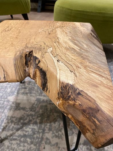 Handcrafted Spalted Beech Live Edge Side Table