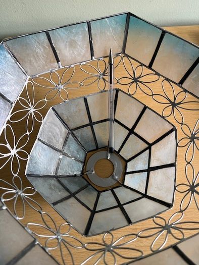Ceiling Light Shade- Blues And Silver. In Great Condition.