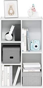 5-Cube Reversible Open Shelf Bookcase, Wood, White (FREE POSTAGE)
