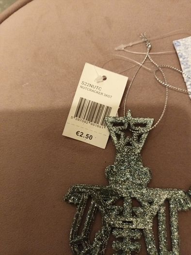 2 x silver/blue hanging nutcracker christmas decorations