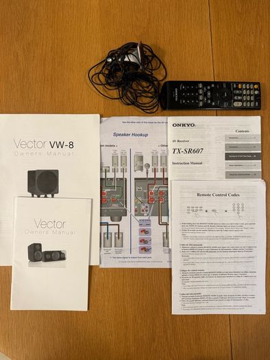 Onkyo Home Audio System, 5 speakers and sub woofer