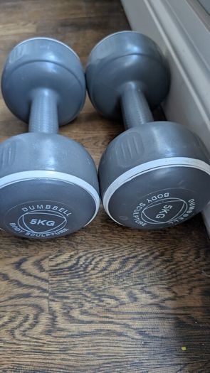 2 x 5kg dumbbells