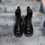 Black Shinny leather funky ankle boots, size 40 Image 6