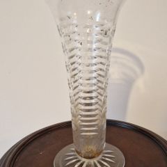 10Inch Tall Vintage Crystal Cut Stem Vase