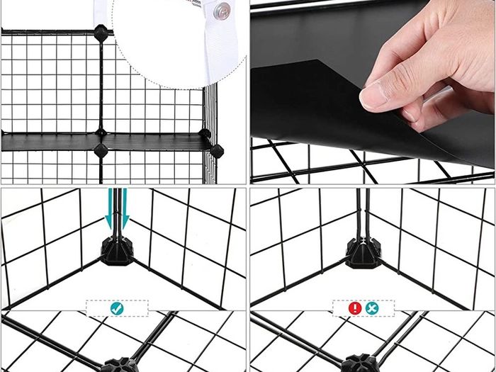 16 Cube Metal Wire Storage Organiser, DIY Closet Cabinet and Modular Shelving Grids, Wire Mesh Shelves and Rack (FREE SHIPPING)
