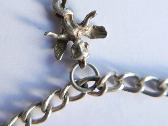 Vintage Sterling Silver 925 Charm Bracelet length 8" - 9,3g