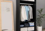 Wardrobe Black 100x50x200 cm Chipboard