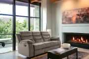 3 Seater Fabric Recliner Sofa Brown