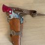 Vintage Lonestar cap guns with caps, leather  holsters with belt with cowboy hat c1960/70s Image 8