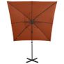 Cantilever Umbrella with Pole and LED Lights Terracotta 250 cm Image 5