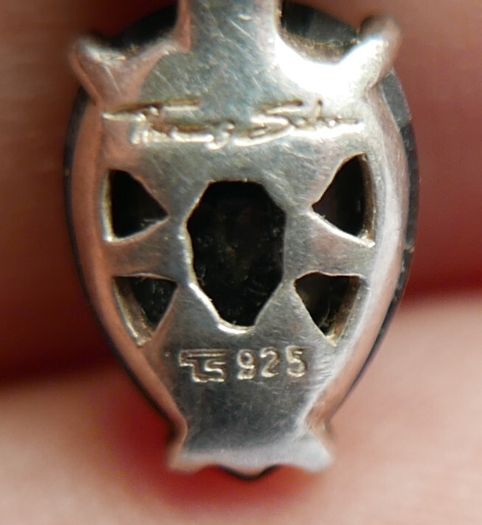 THOMAS SABO Sterling Silver Black Onyx Cross Charm Pendant