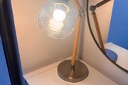 Adjustable Wood &amp; Glass Desk Lamp