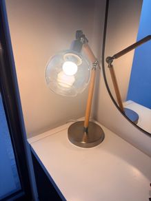Adjustable Wood & Glass Desk Lamp