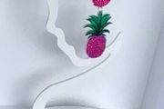 Tropical Hot Pink Seed Bead &amp; Resin Earrings