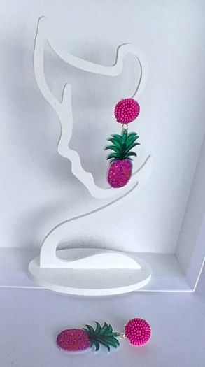 Tropical Hot Pink Seed Bead & Resin Earrings