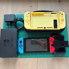Nintendo Switch Blue/Red All Accessories and Cases Included