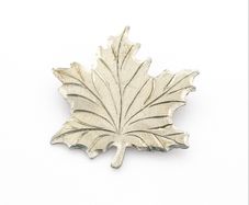 Signed 925 Silver Leaf Brooch