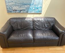 Brown Leather Two Seater Sofa