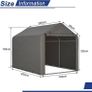 2.2M 1.6M Garden Waterproof Anti-UV Bike Storage Tent Bicycle Motorcycle Shed Shelter Outdoor Backyard Steel Frame PE Cover Zipper Door Large Grey Image 8