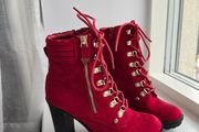 Guess Red Suede Boots