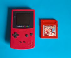 Gameboy Color with Pokemon Red