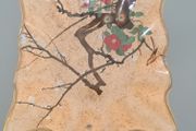 Kawamura Japan Reverse Painted   Glass Dish