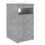 Desk Concrete Grey 140x50x76 cm Chipboard Image 3