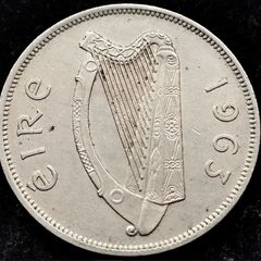 [#2106] - Ireland 1963 | Irish 2s6d | Irish Half Crown | Horse | KM.16a | High Grade