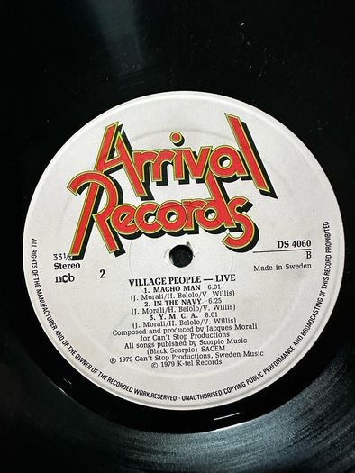 The Village People Live double album Live and Sleazy in vg condition
