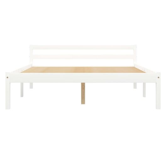 Bed Frame with 2 Drawers White Solid Pine Wood 140x200 cm