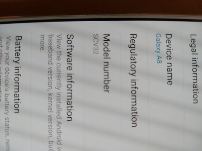 Samsung Galaxy A8, 32GB, 2GB Ram, Model SCV32, Android 7.0, in excellent cosmetic and working Condition
