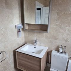 Bathroom floating sink unit and cupboard