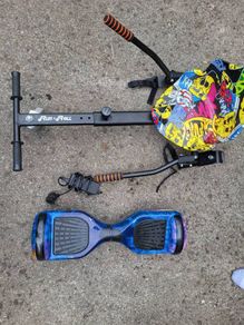 hoverboard and kart, with case and charger.  Very good condition