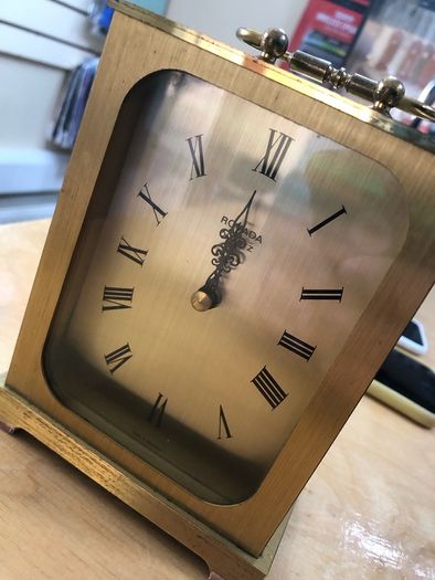 Rovada Antique Brass Clock Made In Germany PWO
