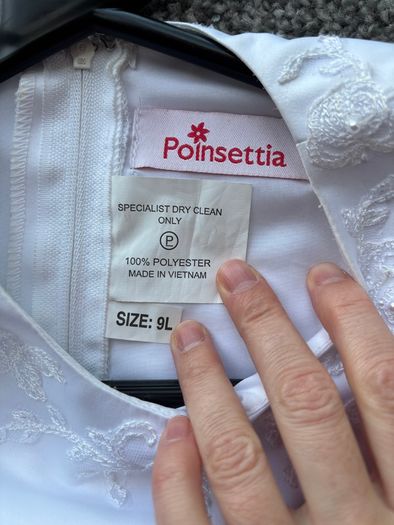 Poinsettia First Communion Dress Size 9L