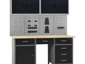 Workbench with Four Wall Panels and Two Cabinets