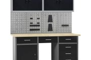 Workbench with Four Wall Panels and Two Cabinets
