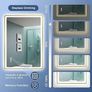 600x800 mm Gold-Bathroom-Mirror-with-LED-Lights, LED-Bathroom-Mirror-Wall-Mounted with Bluetooth, Anti-fog, 3 Colours Dimmable, Memory Function, IP44, Tempered Glass, Horizontal/Vertical Image 5