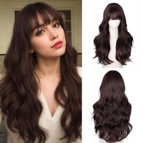 Brand New Long Curly Heat-Resistant Synthetic Wig Women's Natural Look