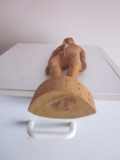 Hand Carved Wooden Mahatma Gandhi Figurine Statue