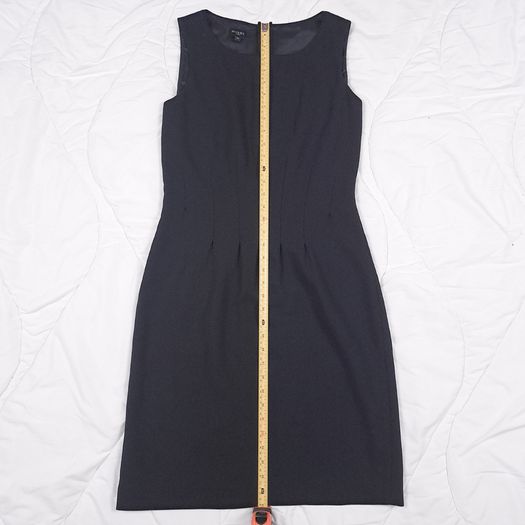 Hobbs Black Sleeveless Waist Pleated Tailored 100% Wool Sheath Dress 10UK/38EU