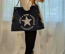Vintage Canvas Tote Bag Navy Blue - BRAND NEW