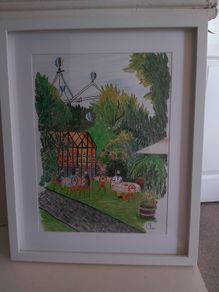 Original Artwork- Coffee at Tivoli Gardens, Copenhagen"